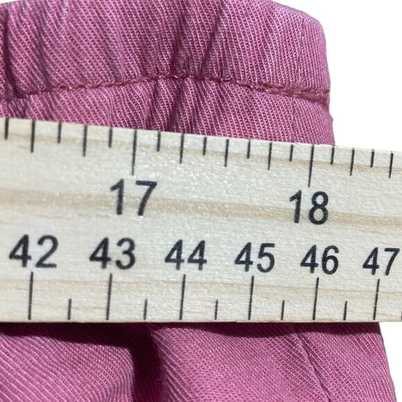 madewell pink high wasited elastic band pull on shorts with ties - women's XL - Picture 6 of 8